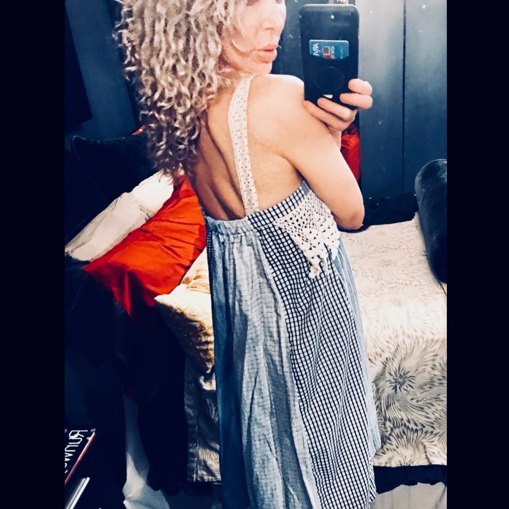 Free Flowing Up Cycled Dress-Chambray lightweight.